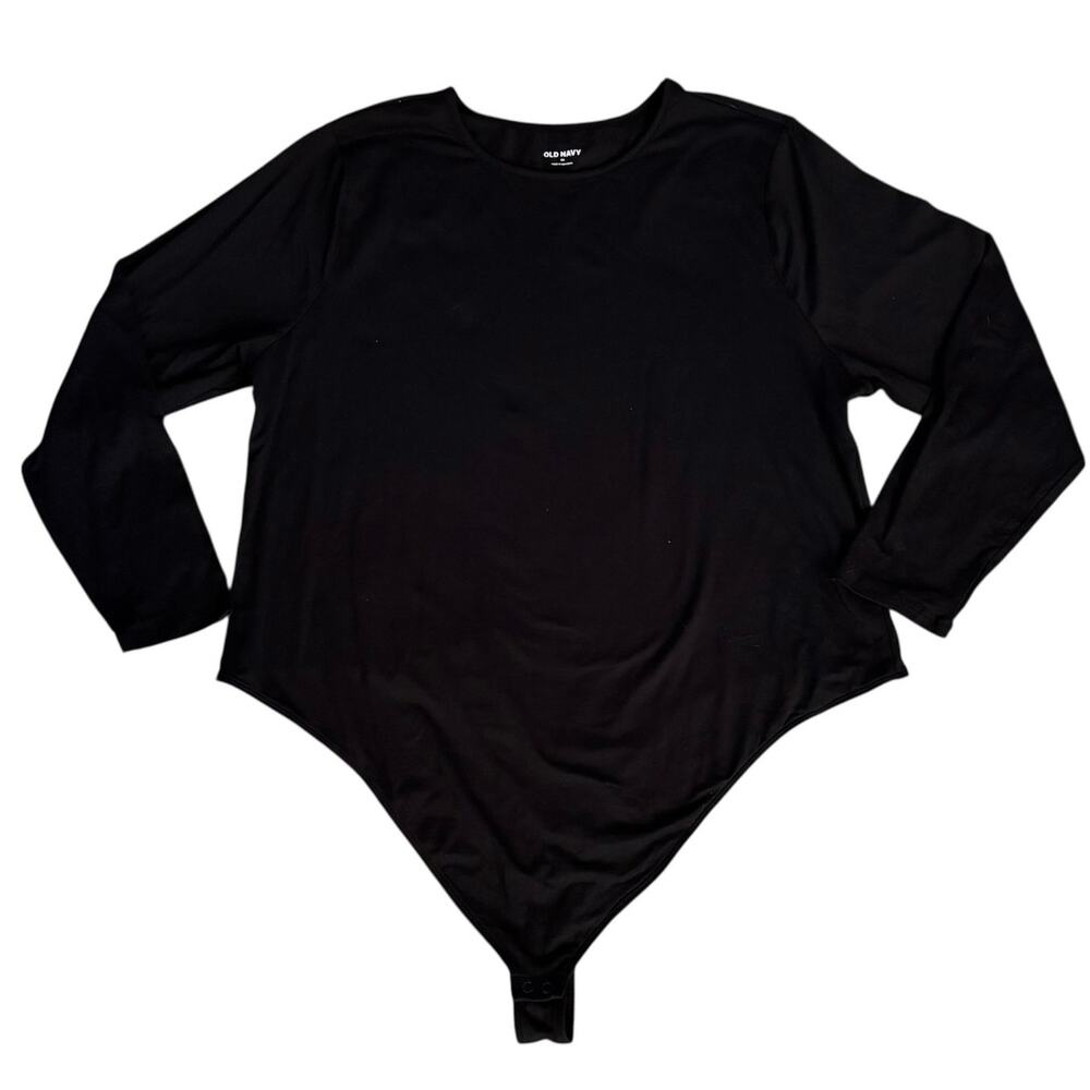 NEW Old Navy Plus Size 4X Bodysuit Crewneck Long Sleeve Black